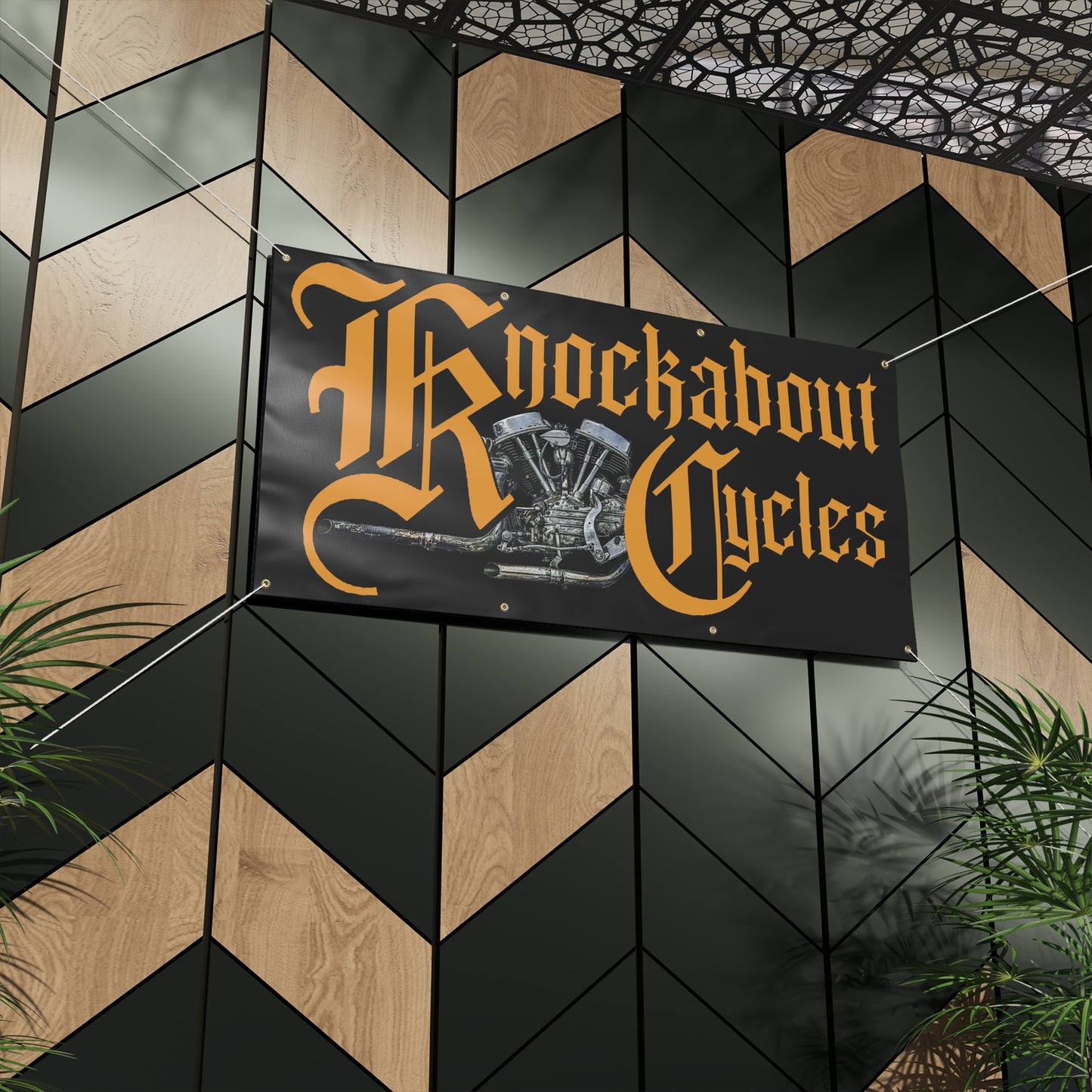 Knockabout Cycles vinyl banner