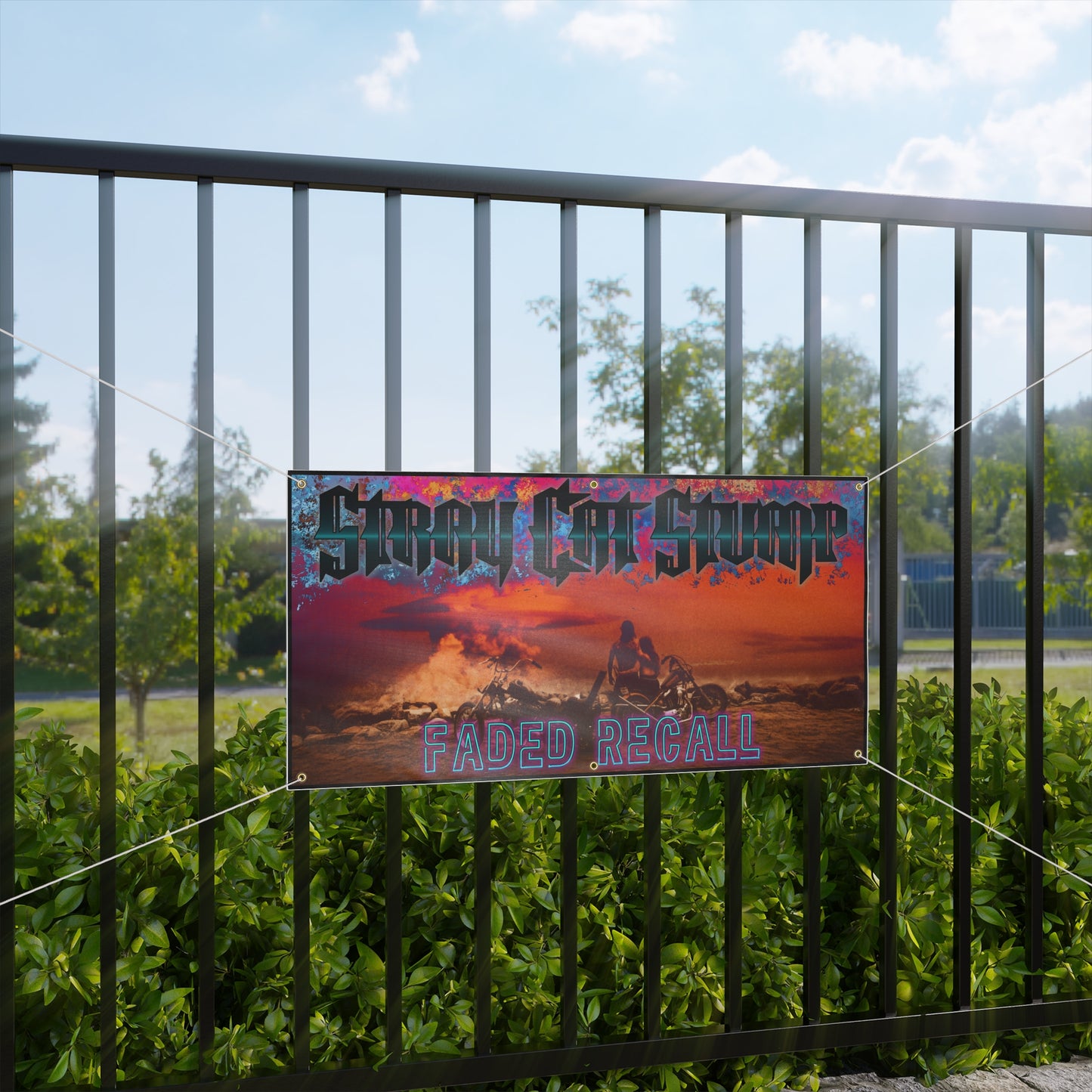 faded recall vinyl banner