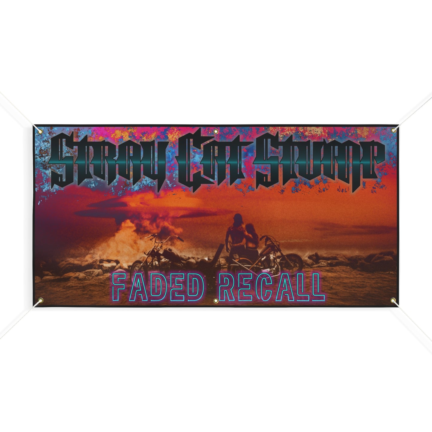faded recall vinyl banner