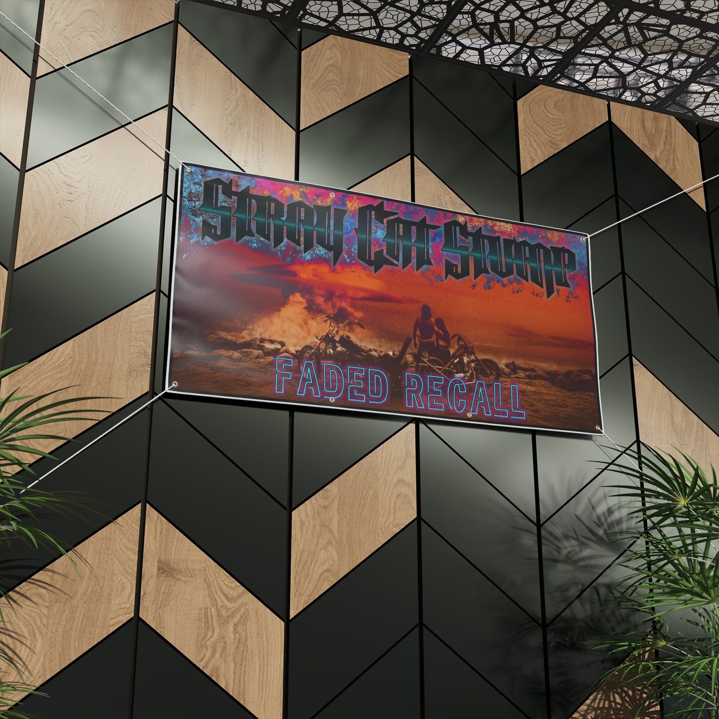 faded recall vinyl banner