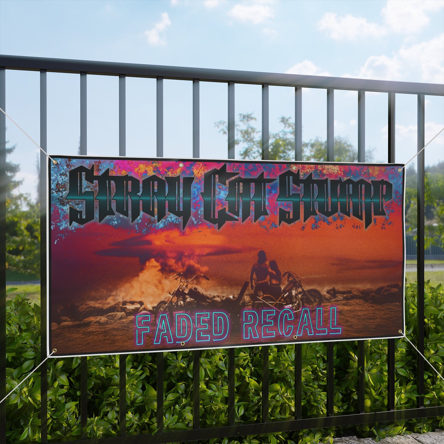 faded recall vinyl banner
