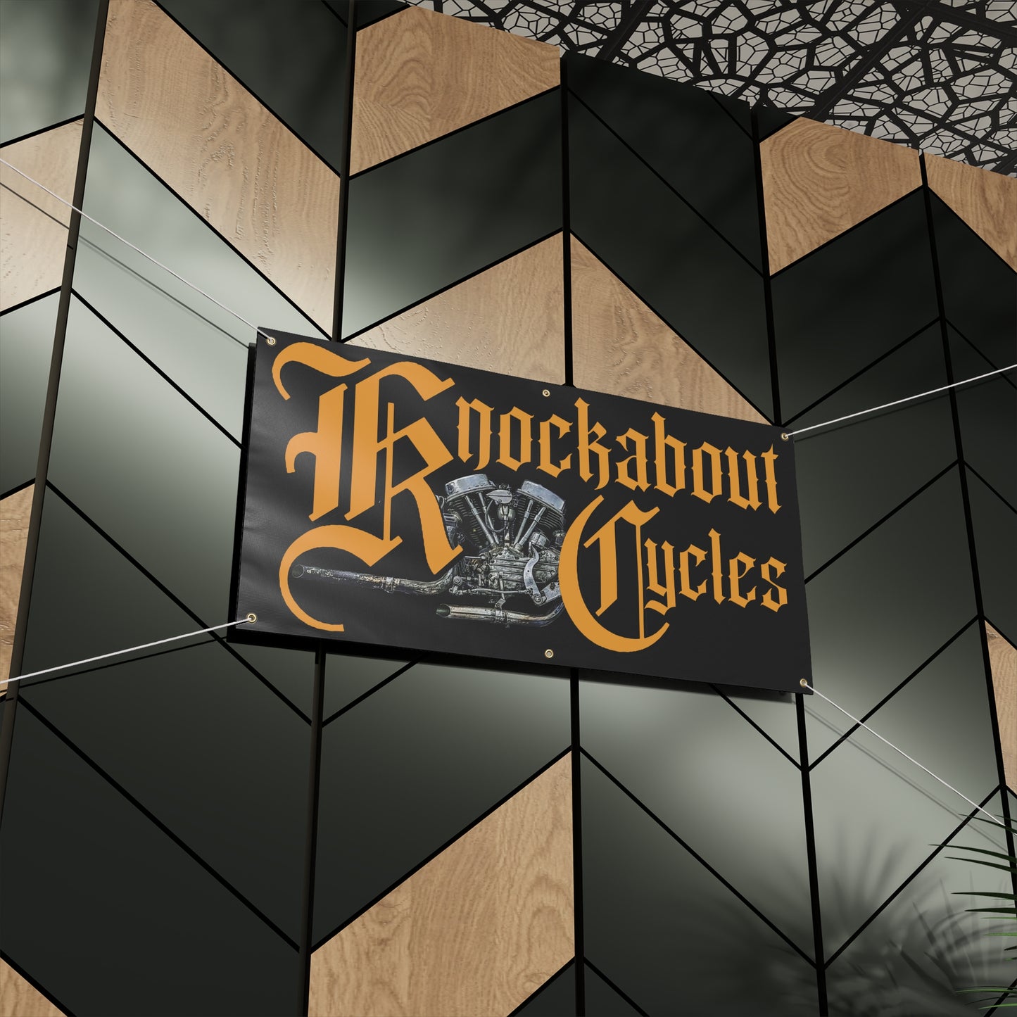 Knockabout Cycles vinyl banner