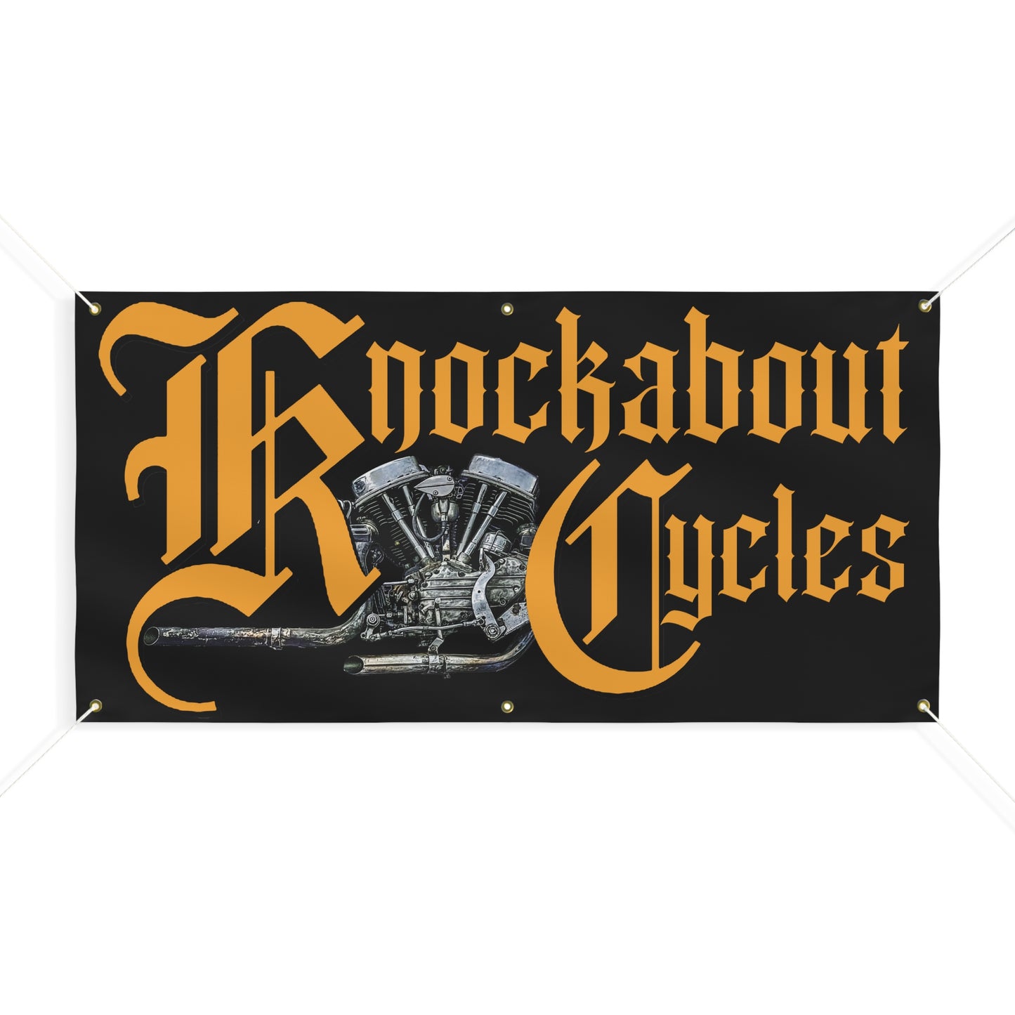 Knockabout Cycles vinyl banner