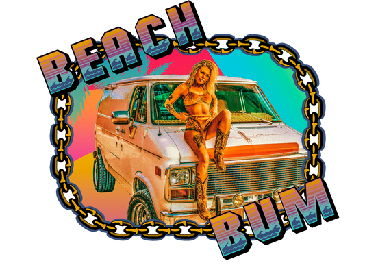 Beach bum sticker